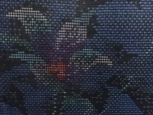 アンティーク　花模様織り出し本場泥大島紬着物(7マルキ)